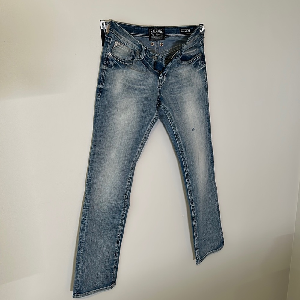 Salvage Mayhem straight buckle jeans